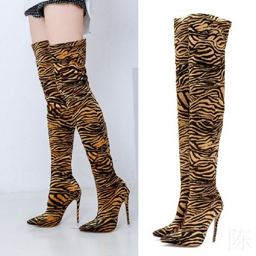 tiger striped heels